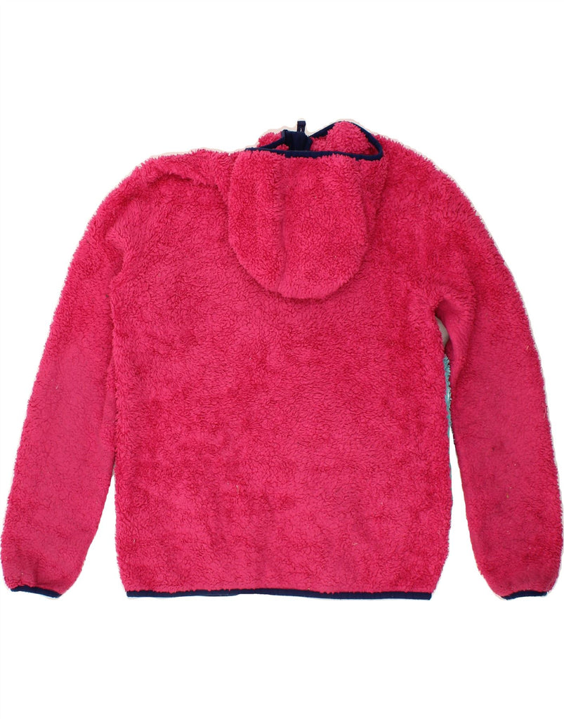 EDDIE BAUER Girls Hooded Fleece Jacket 14-15 Years Large Pink Colourblock Vintage Eddie Bauer and Second-Hand Eddie Bauer from Messina Hembry 