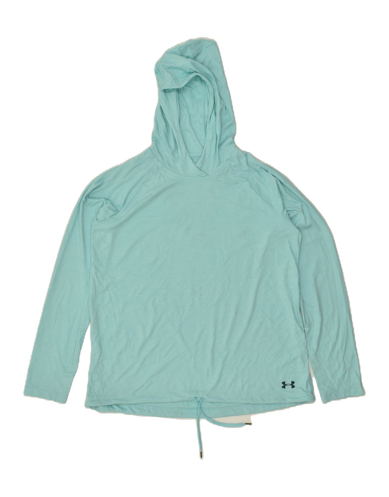 UNDER ARMOUR Mens Hooded Top Long Sleeve Large Turquoise Polyester | Vintage Under Armour | Thrift | Second-Hand Under Armour | Used Clothing | Messina Hembry 