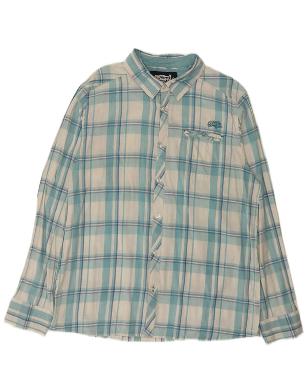 Weird Fish Mens Shirt XL Blue Check Cotton