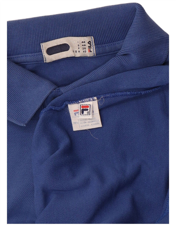 Fila Mens Polo Shirt IT 44 XS Blue Cotton