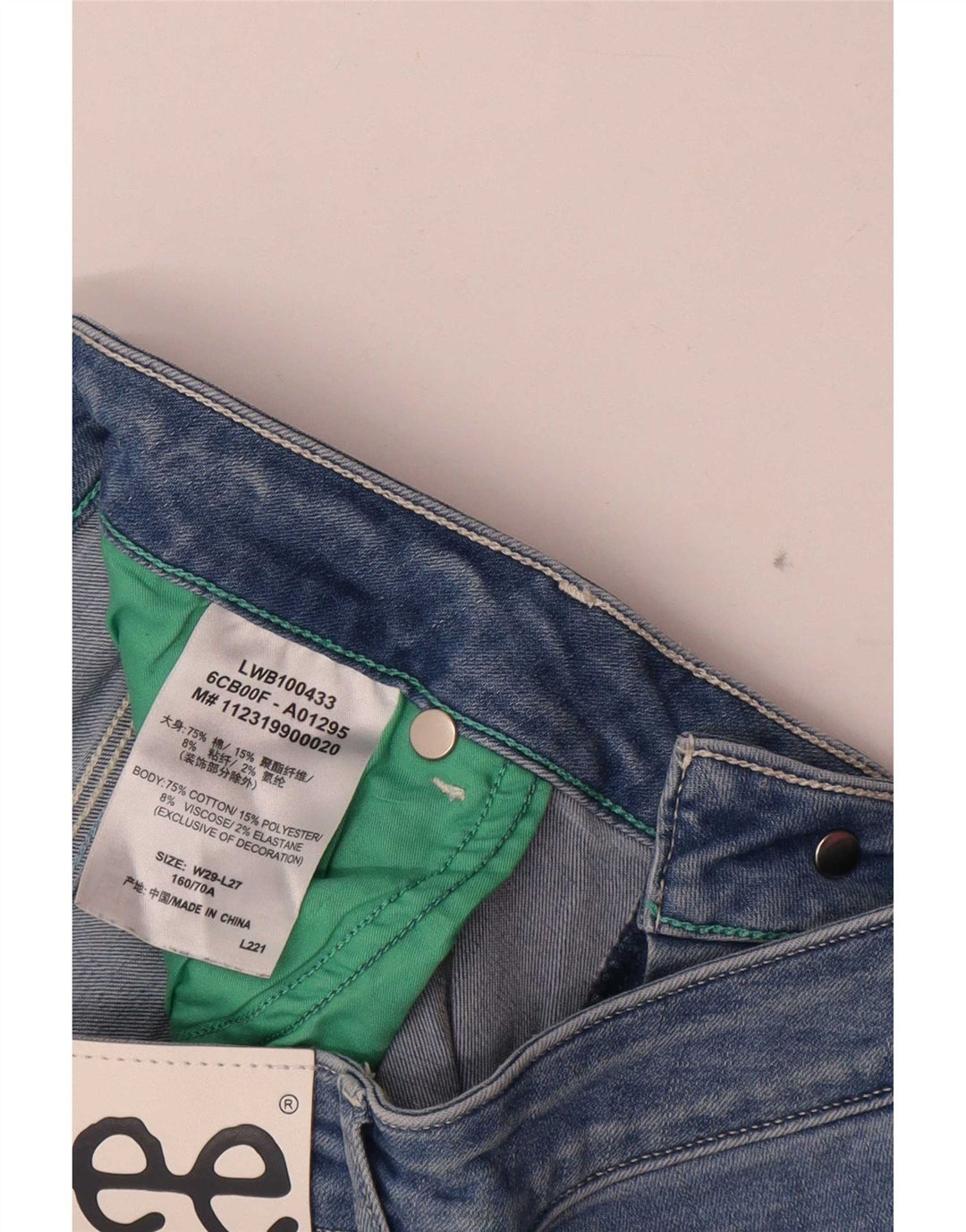 Lee Womens Slim Jeans W29 L27 Blue Cotton