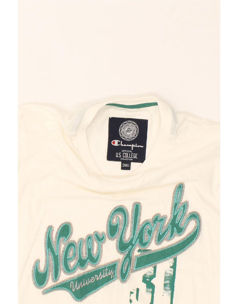 CHAMPION Mens New York Graphic T-Shirt Top Small White Cotton | Vintage Champion | Thrift | Second-Hand Champion | Used Clothing | Messina Hembry 