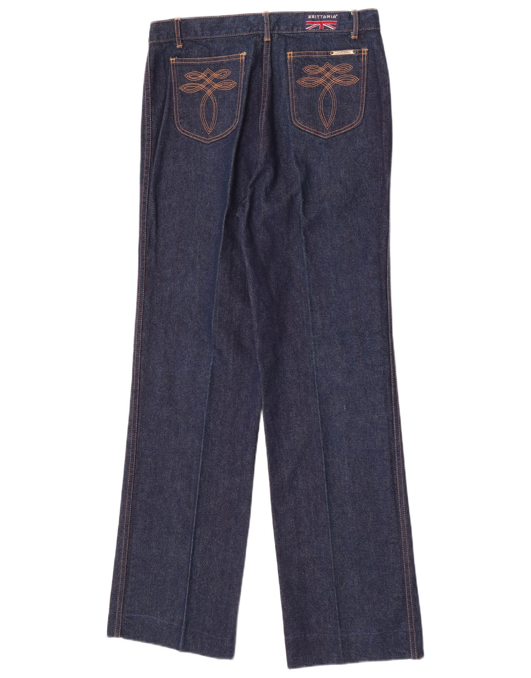 Vintage Womens Straight Jeans W34 L32 Navy Blue Cotton