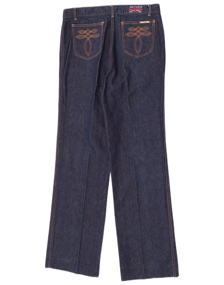 Vintage Womens Straight Jeans W34 L32 Navy Blue Cotton