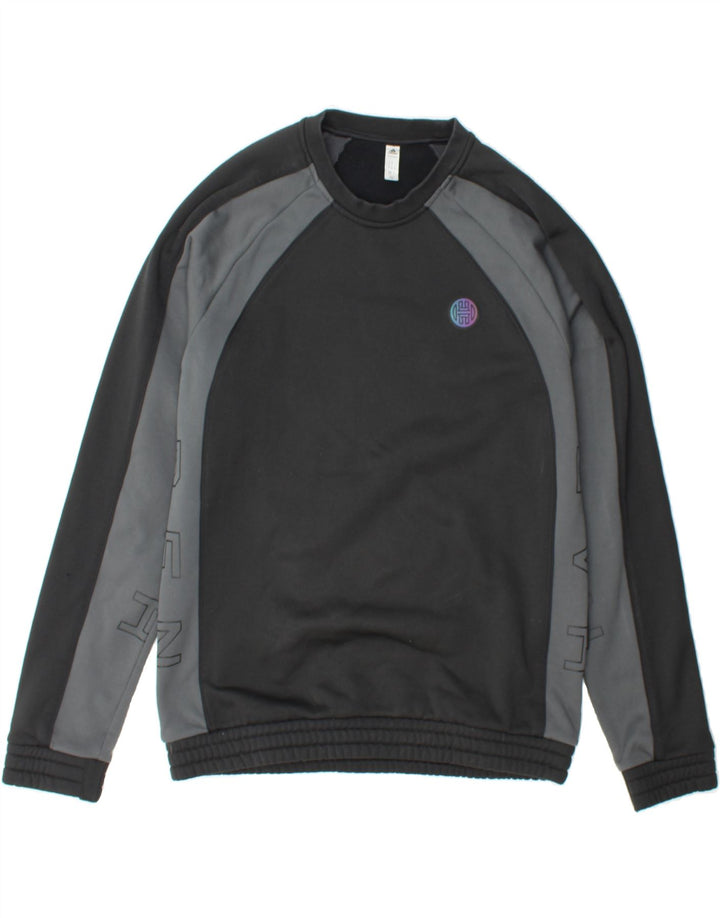 ADIDAS Mens Primegreen Graphic Sweatshirt Jumper Medium Black Colourblock Vintage Adidas and Second-Hand Adidas from Messina Hembry 