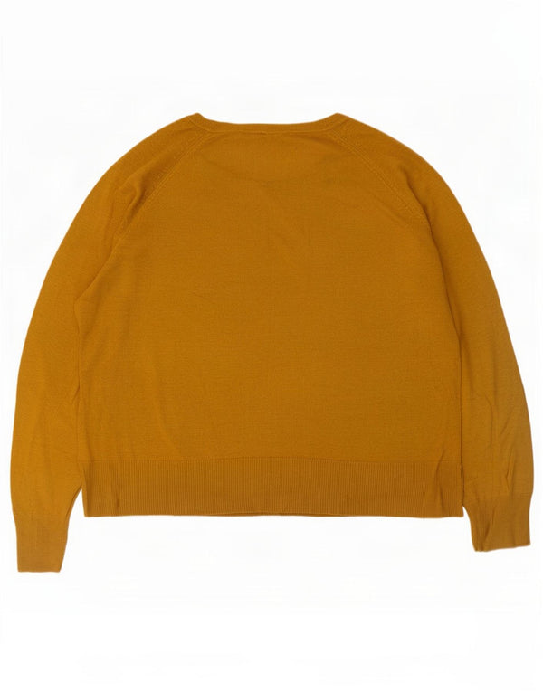 Zara Womens Oversized Boat Neck Jumper Sweater UK 10 Small Yellow