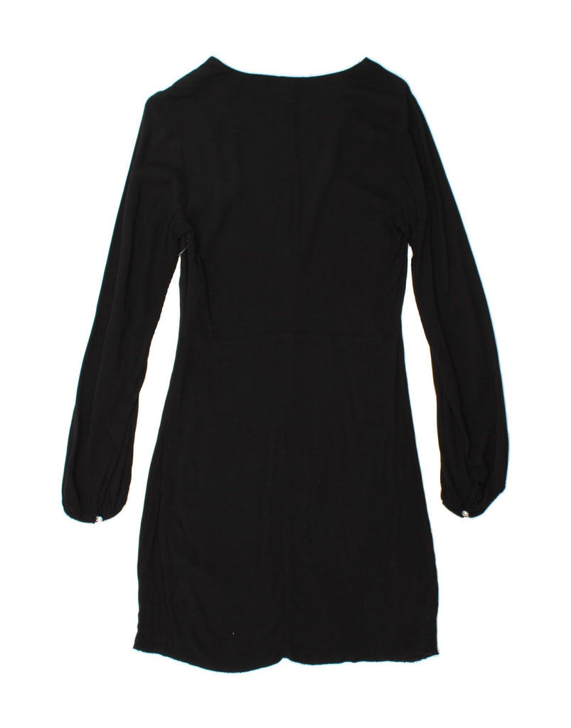 BENETTON Womens A-Line Dress UK 10 Small Black Viscose Vintage Benetton and Second-Hand Benetton from Messina Hembry 