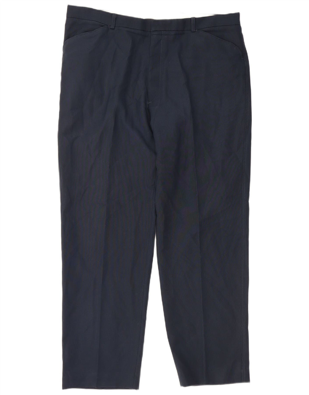 Farah Mens Straight Casual Trousers W38 L31 Navy Blue