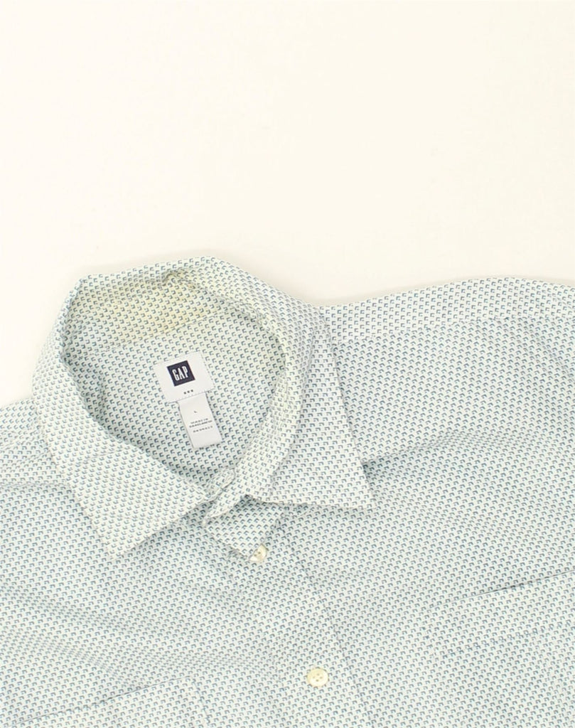 GAP Mens Short Sleeve Shirt Large Blue Spotted Cotton | Vintage Gap | Thrift | Second-Hand Gap | Used Clothing | Messina Hembry 