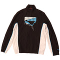 PUMA Boys Graphic Tracksuit Top Jacket 15-16 Years Black Colourblock