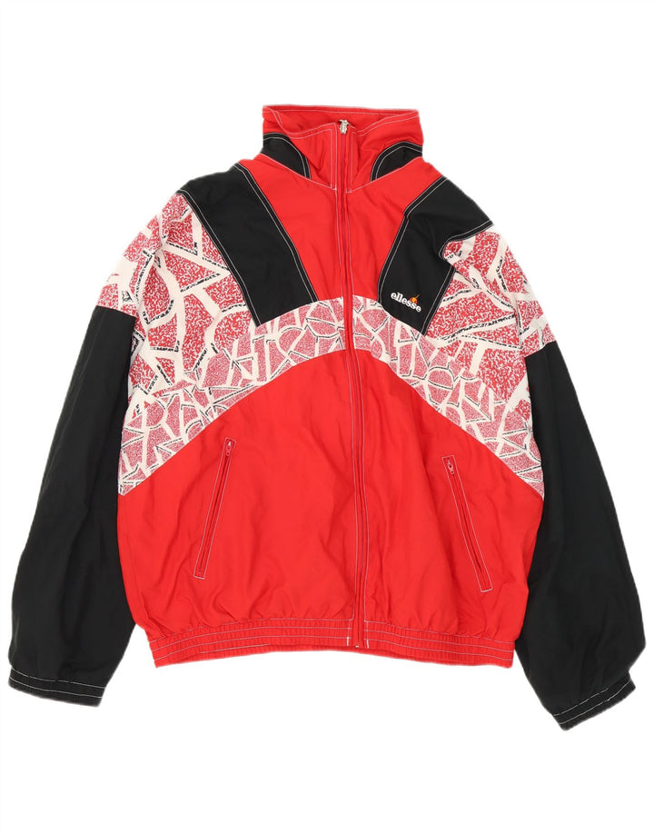 Ellesse Mens Tracksuit Top Jacket 2XL Red Colourblock Polyester