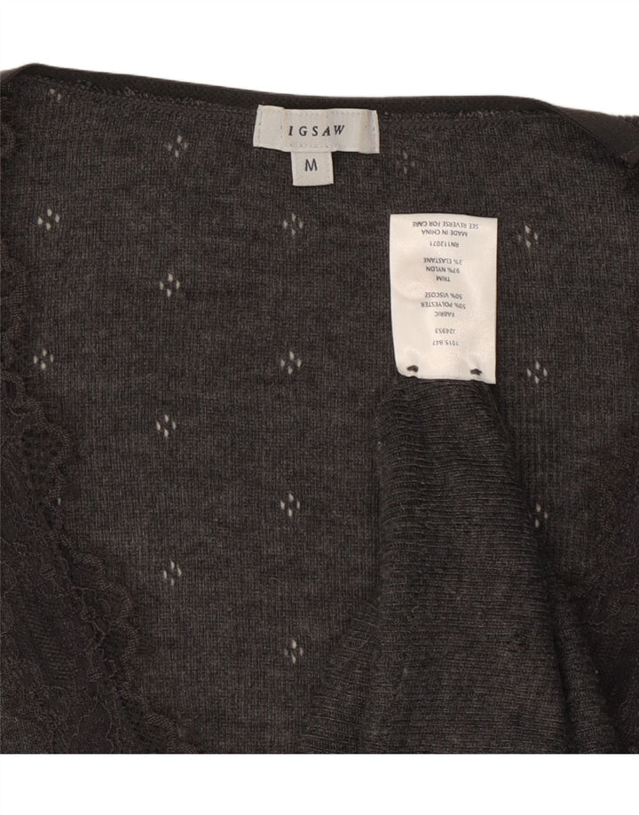 JIGSAW Womens Cardigan Sweater UK 12 Medium Grey Polyester