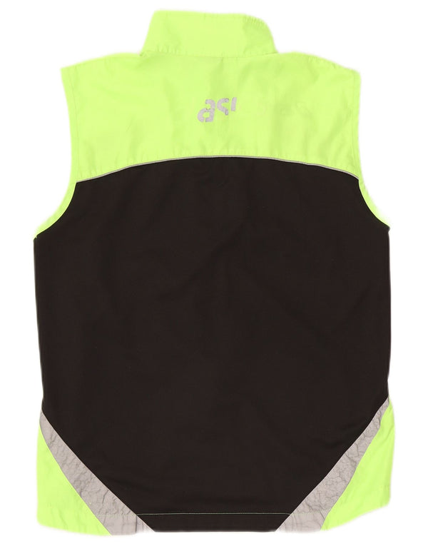 Asics Mens Sleeveless Tracksuit Top Jacket Small Green Colourblock