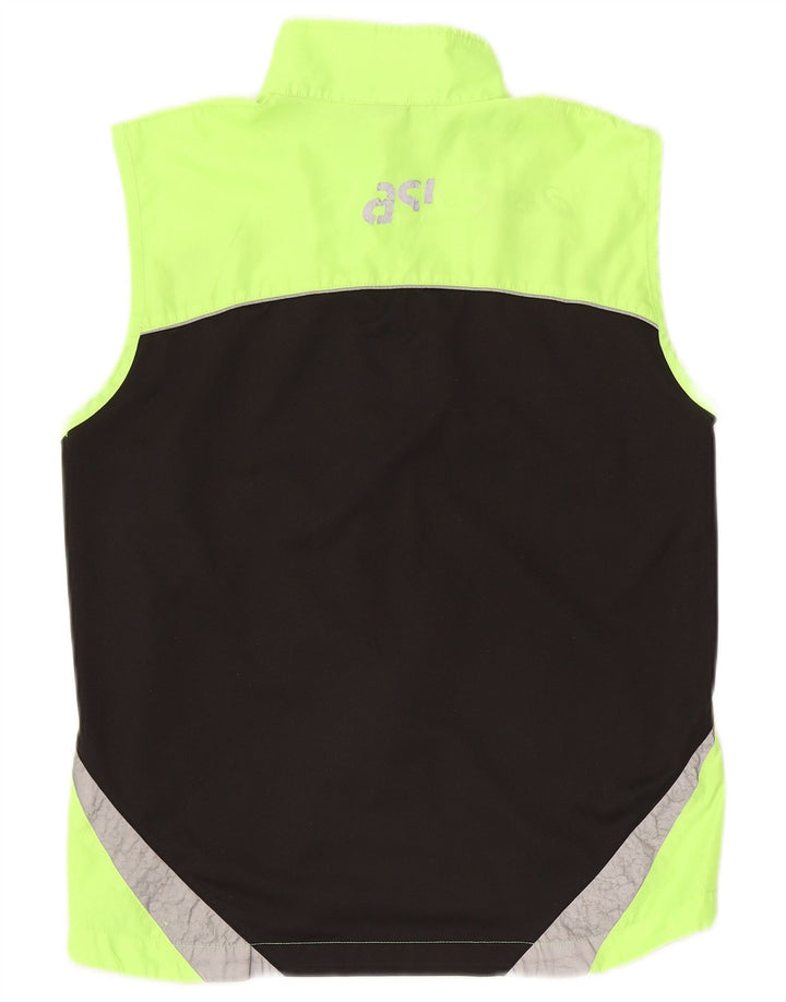 Asics Mens Sleeveless Tracksuit Top Jacket Small Green Colourblock