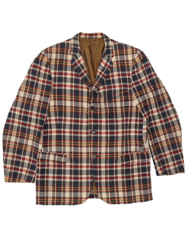 Baxter Mens 3 Button Blazer Jacket UK 38 Medium Multicoloured Check