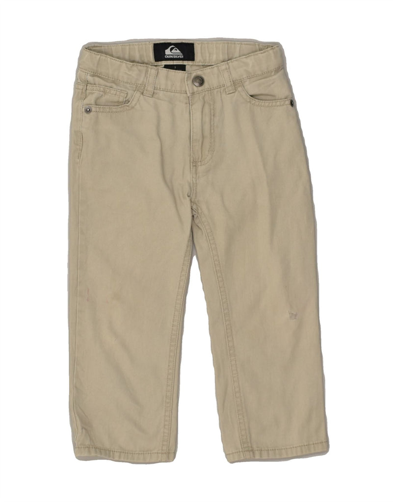 QUIKSILVER Boys Straight Casual Trousers 2-3 Years W10 L14 Beige Cotton Vintage Quiksilver and Second-Hand Quiksilver from Messina Hembry 