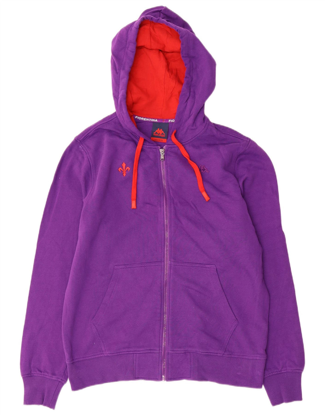 KAPPA Mens Zip Hoodie Sweater Medium Purple Cotton