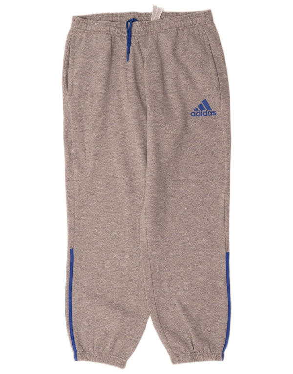 Adidas Mens Tracksuit Trousers Joggers XL Grey Flecked Cotton