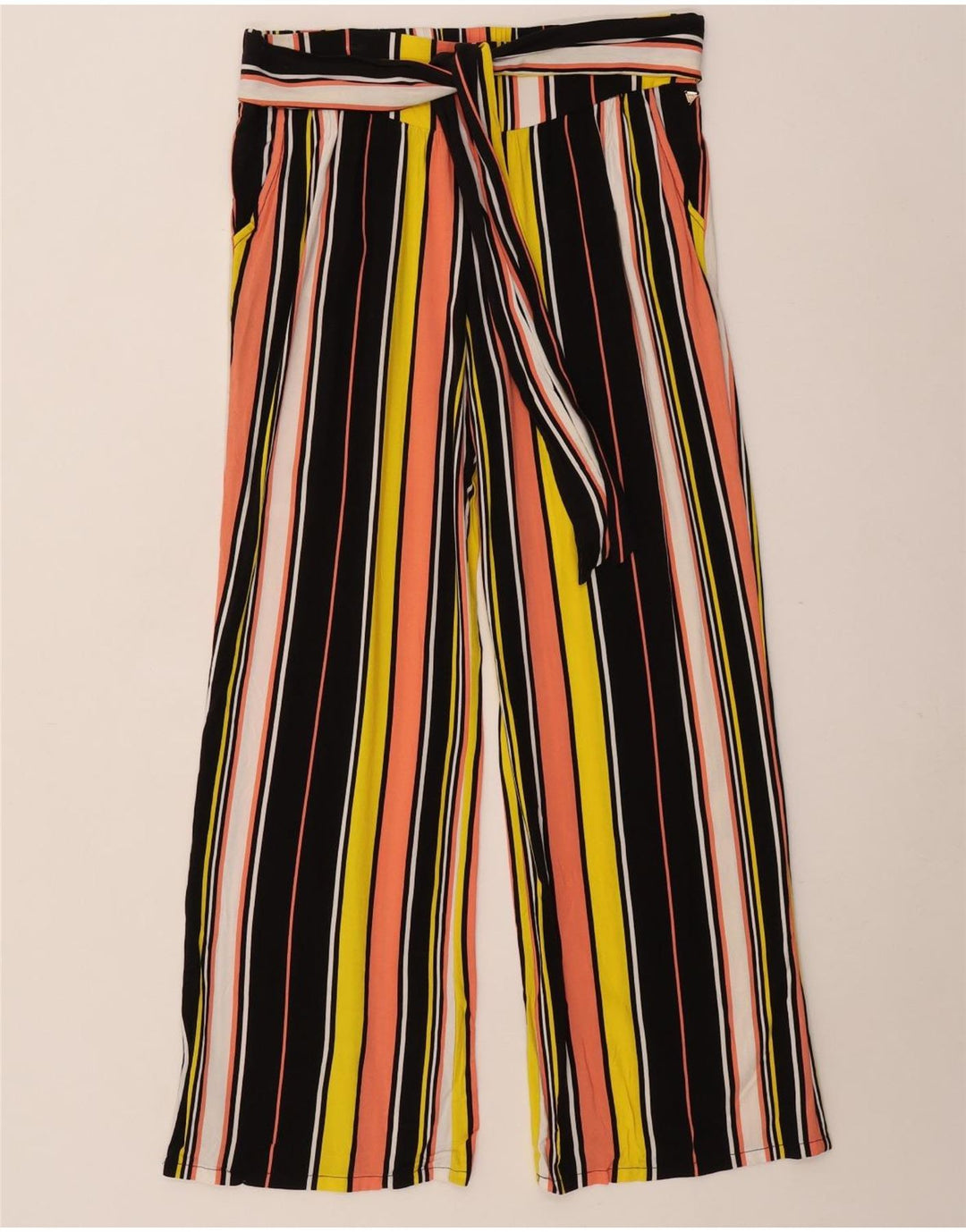 Guess Womens Casual Trousers UK 12 Medium W32 L30 Multicoloured Striped