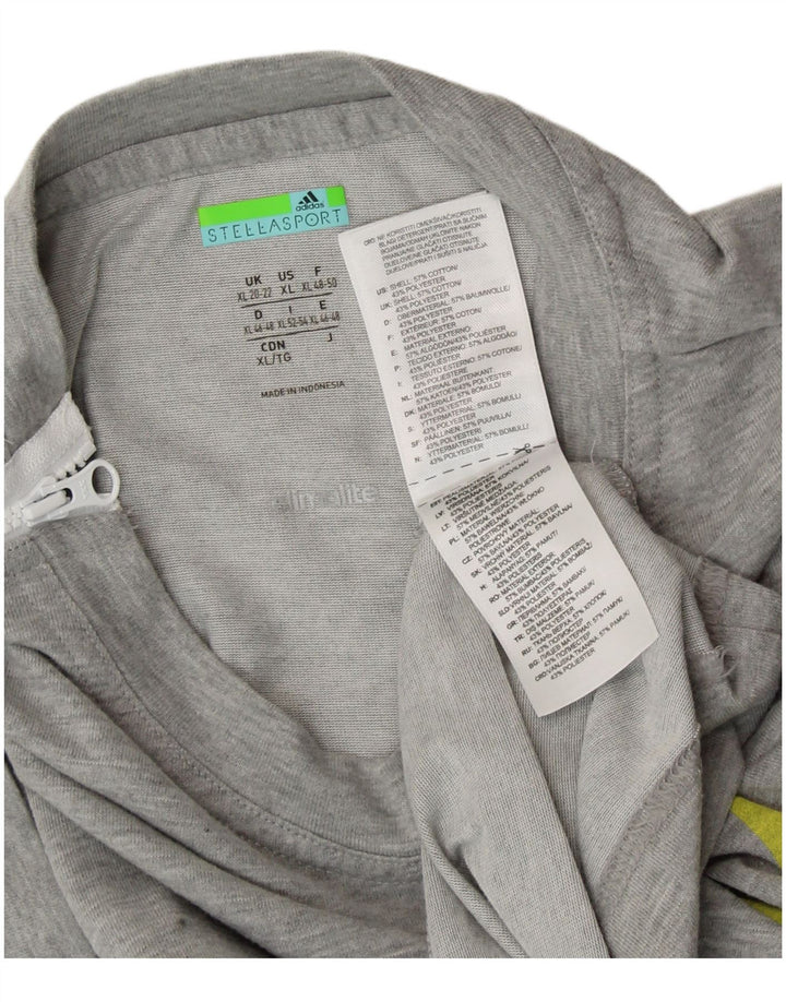 ADIDAS X STELLA MCCARTNEY Womens Graphic T-Shirt Top UK 20/22 XL Grey