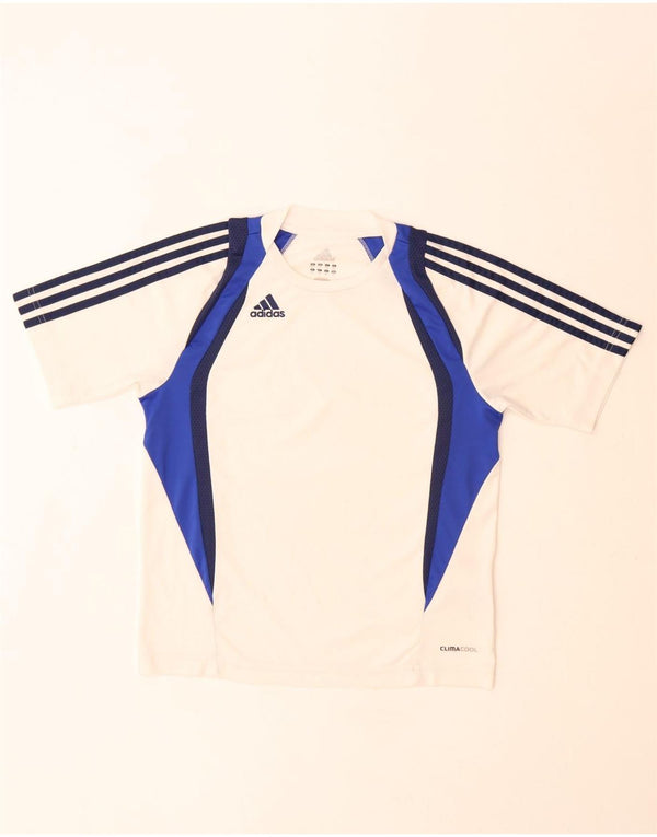 Adidas Boys Clima 365 T-Shirt Top 11-12 Years White Colourblock Polyester