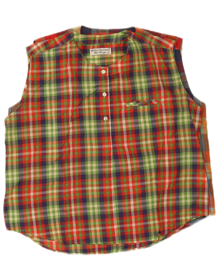 Antica Camiceria Womens Pullover Shirt UK 18 XL Multicoloured Check