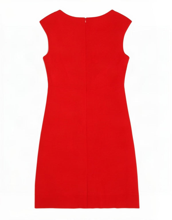 Laura Ashley Womens Sleeveless Sheath Dress UK 12 Medium Red Acrylic