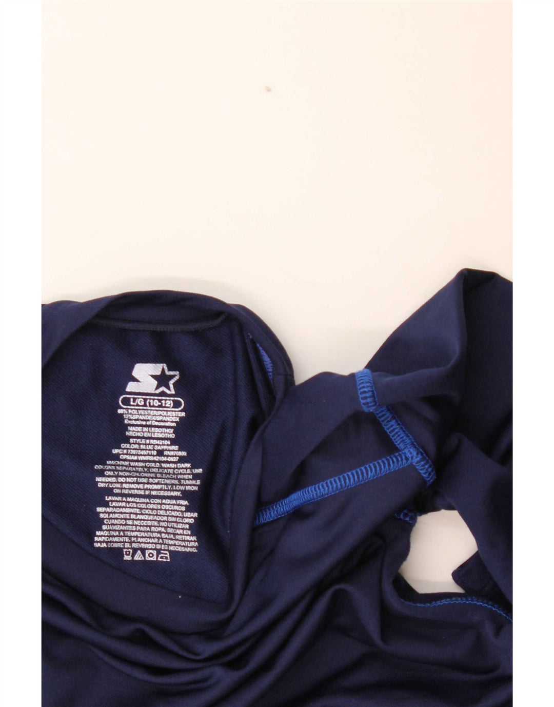 Starter Boys Top Long Sleeve 10-11 Years Large Navy Blue Polyester