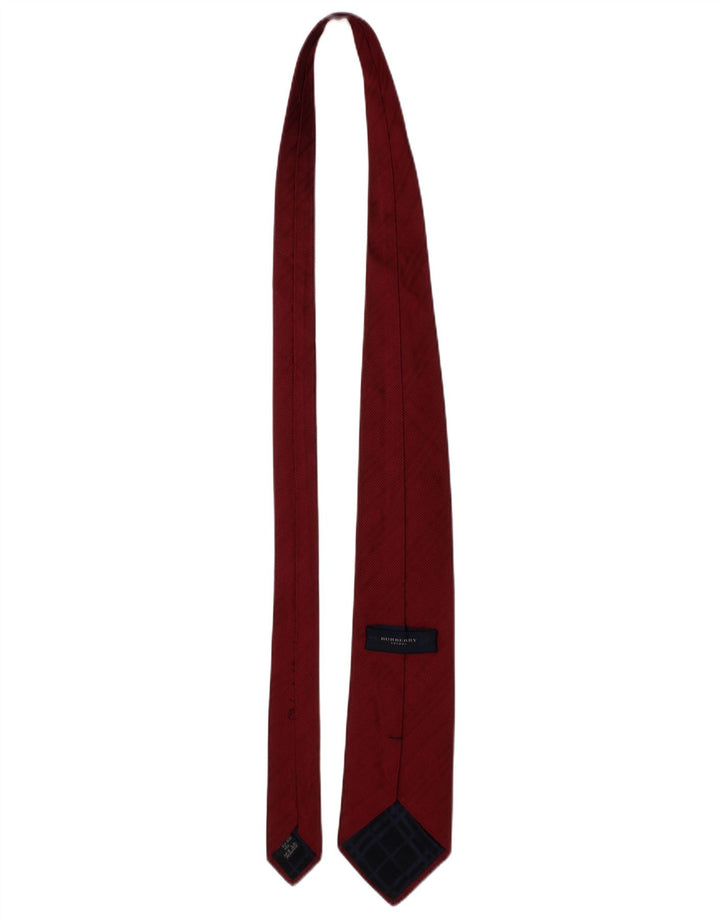 BURBERRY Mens Tie One Size Burgundy Silk Classic