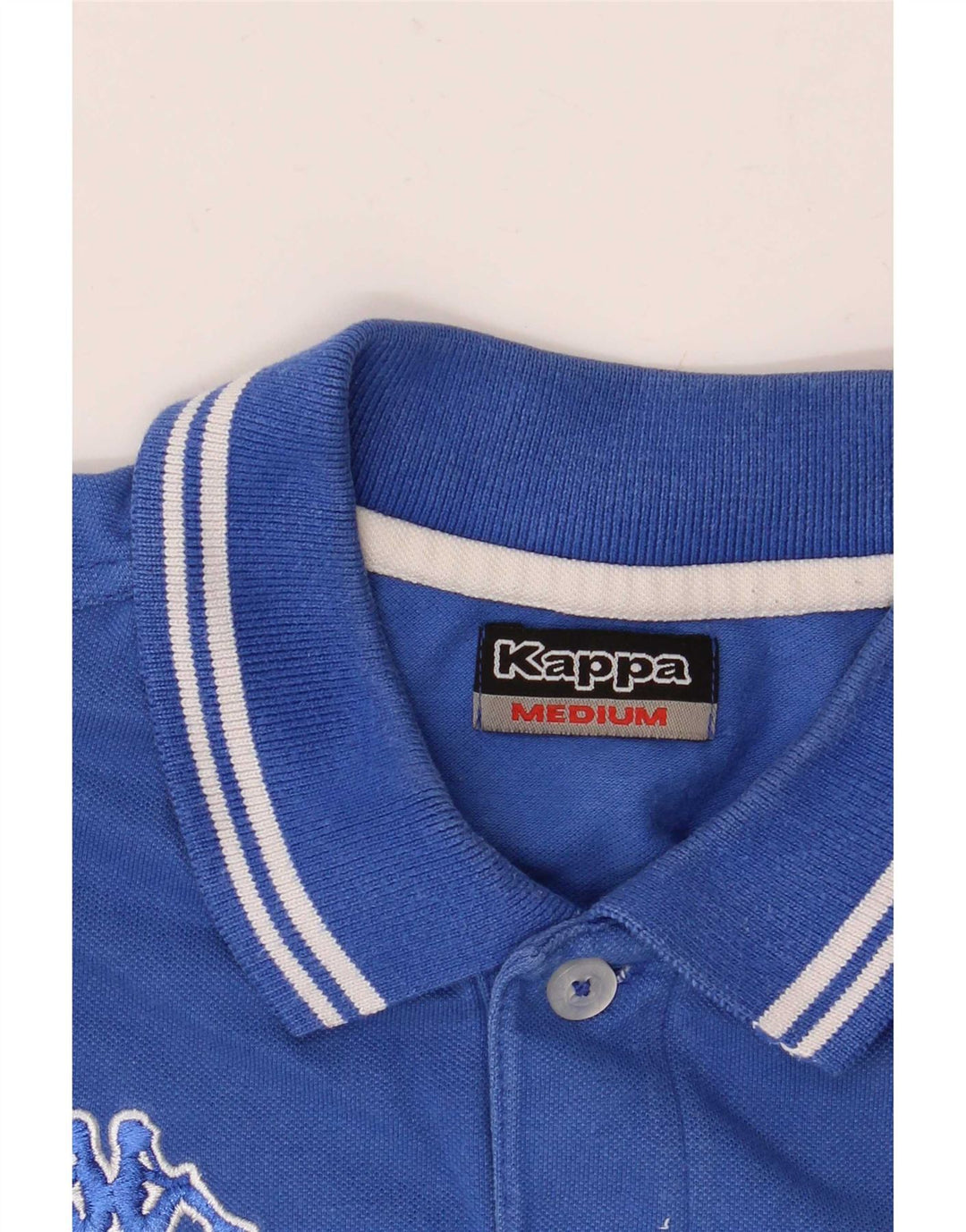 Kappa Mens Polo Shirt Medium Blue Striped