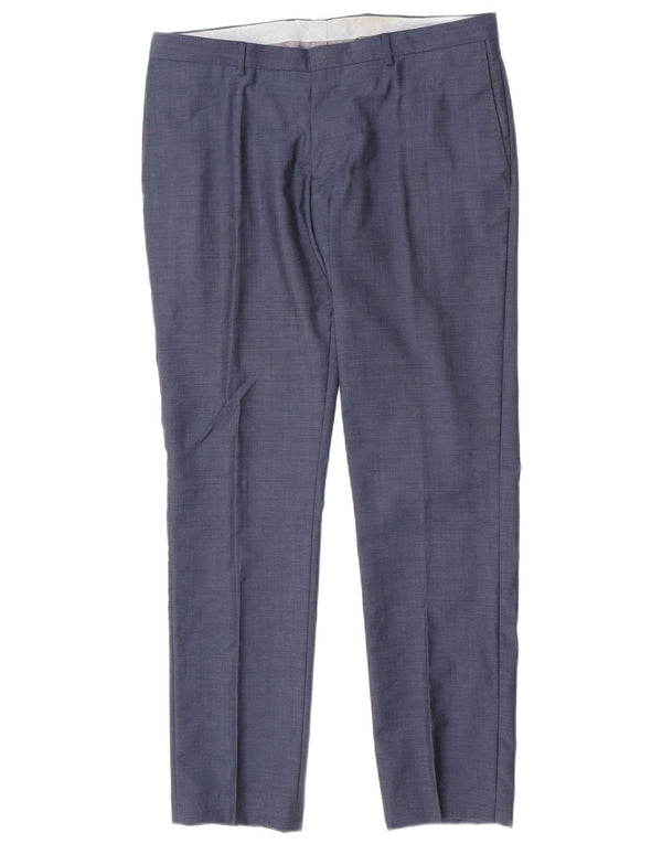 Zara Mens Slim Chino Trousers EU 42 Large W32 L31 Blue