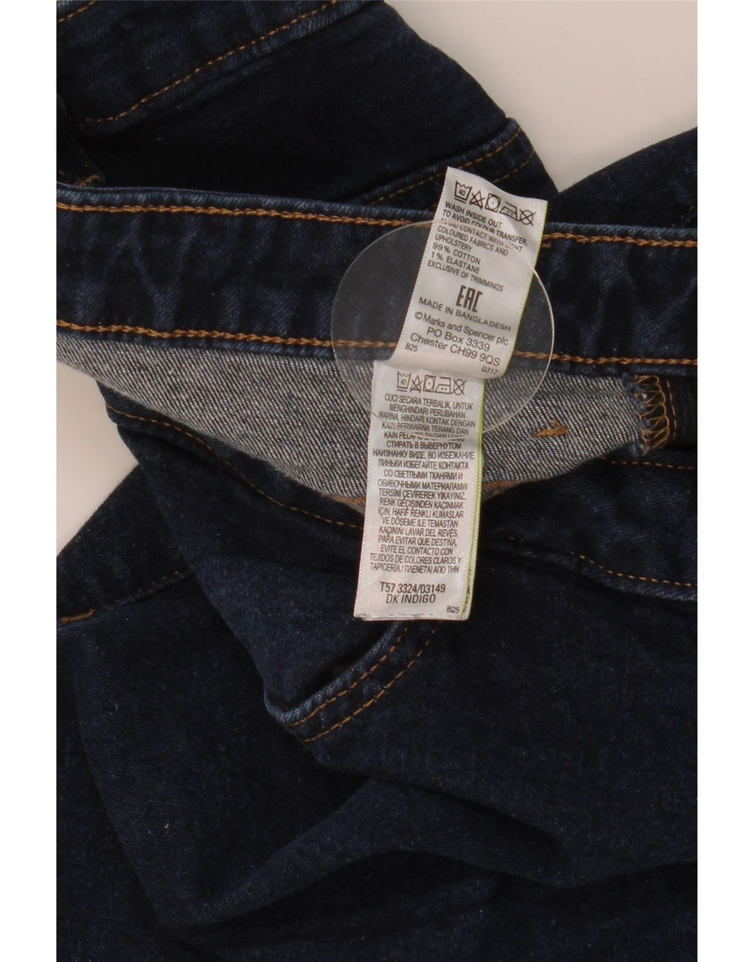 Marks & Spencer Womens Denim Shorts UK 12 Medium W30  Navy Blue Cotton