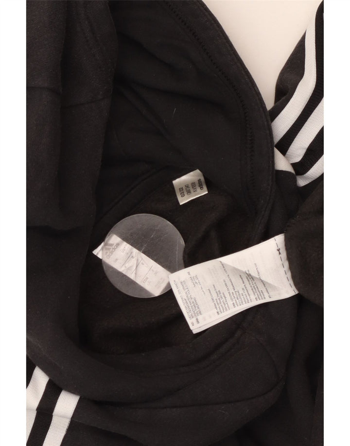 ADIDAS Womens Hoodie Jumper UK 16 Large Black Cotton