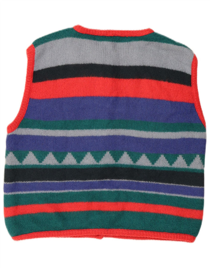 MAURICE ABOT Womens Cardigan Sweater UK 14 Medium Multicoloured Striped