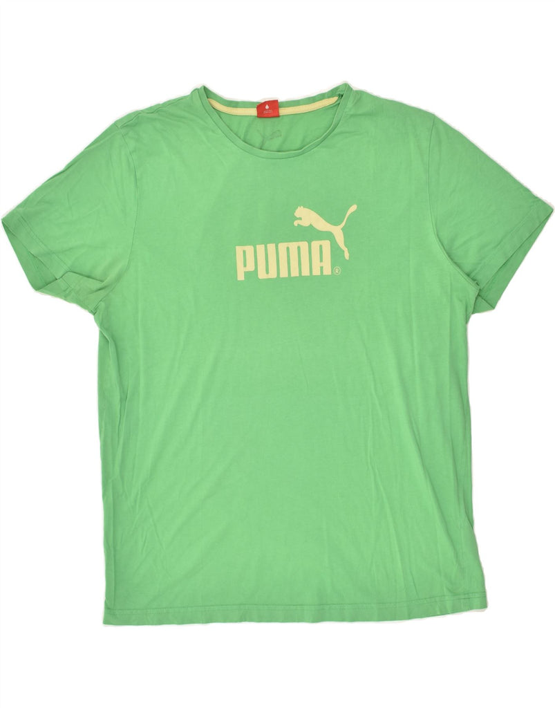 PUMA Mens Graphic T-Shirt Top XL Green Cotton | Vintage Puma | Thrift | Second-Hand Puma | Used Clothing | Messina Hembry 