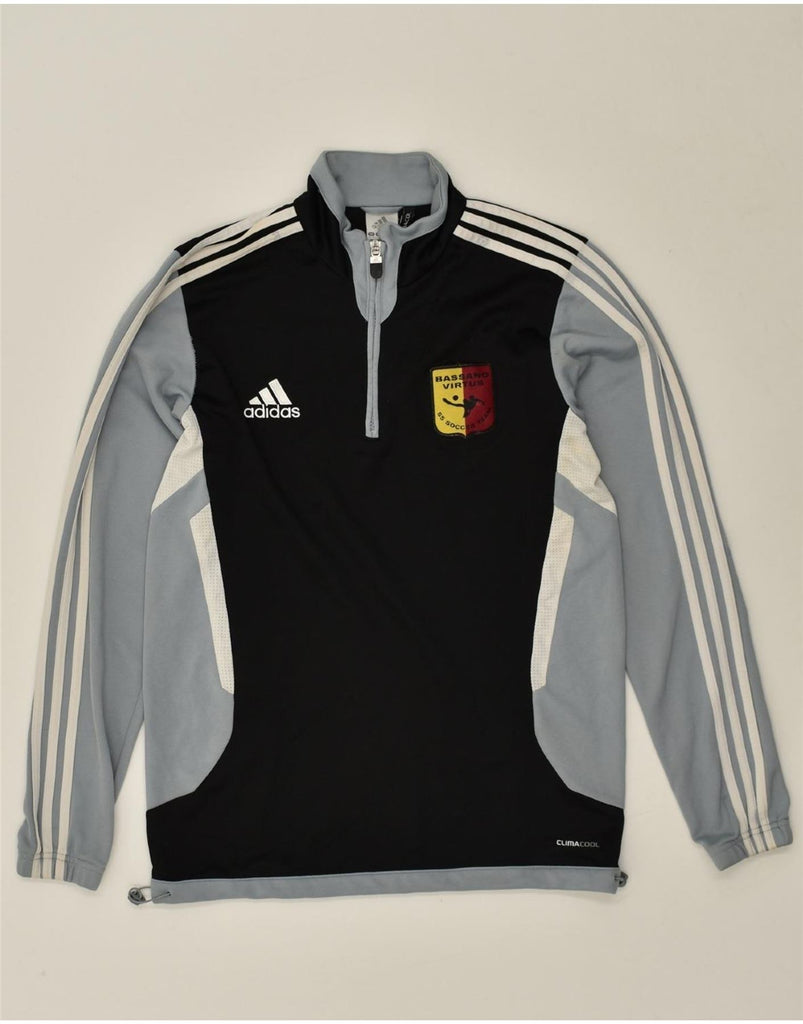 ADIDAS Mens Graphic Sweatshirt Jumper UK 38/40 Medium Black Colourblock | Vintage Adidas | Thrift | Second-Hand Adidas | Used Clothing | Messina Hembry 