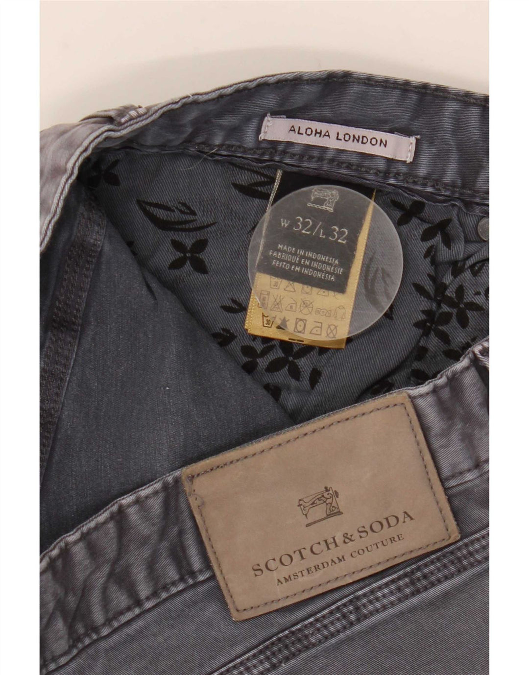 Scotch & Soda Mens Slim Jeans W32 L32 Grey Cotton