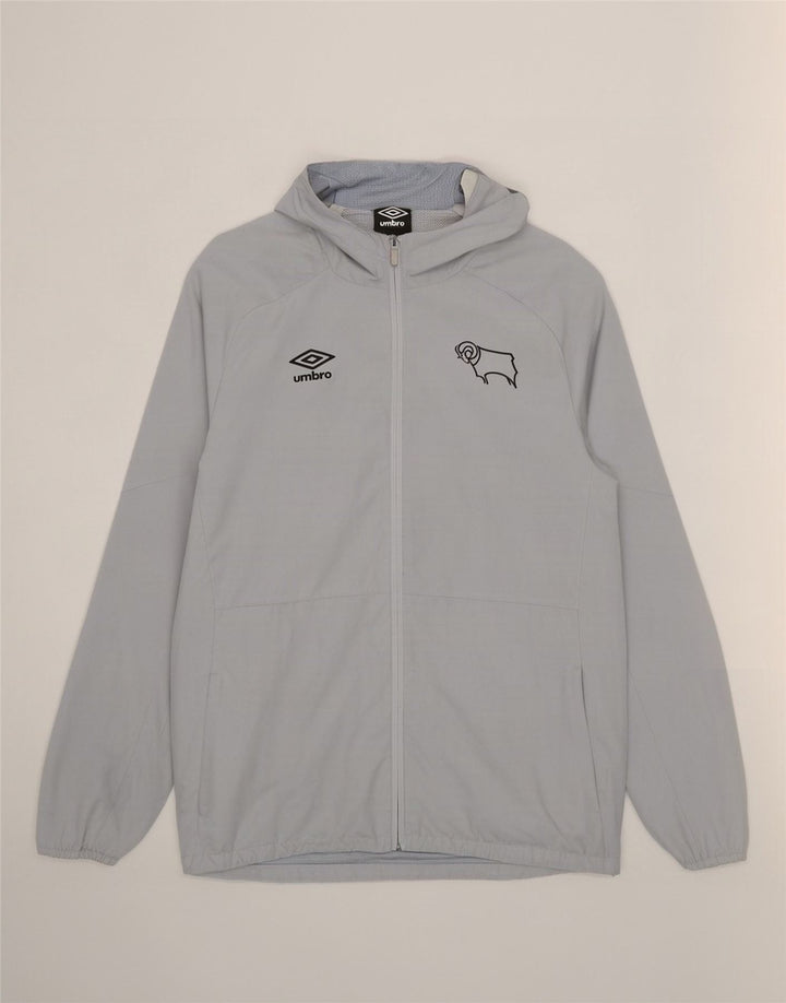Umbro Mens Graphic Hooded Rain Jacket UK 40 Large Grey Polyester