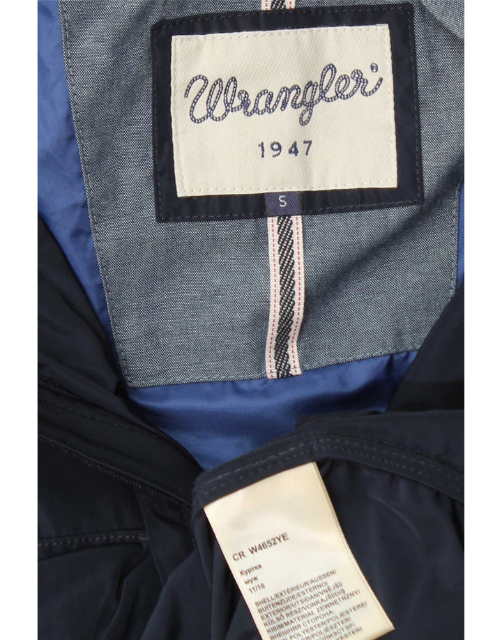 Wrangler Mens Hooded Utility Jacket UK 36 Small Navy Blue Polyester