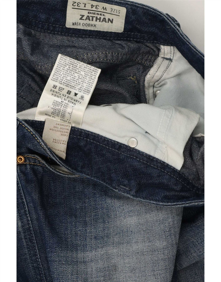 Diesel Mens Zathan Regular Bootcut Jeans W34 L32 Blue Cotton