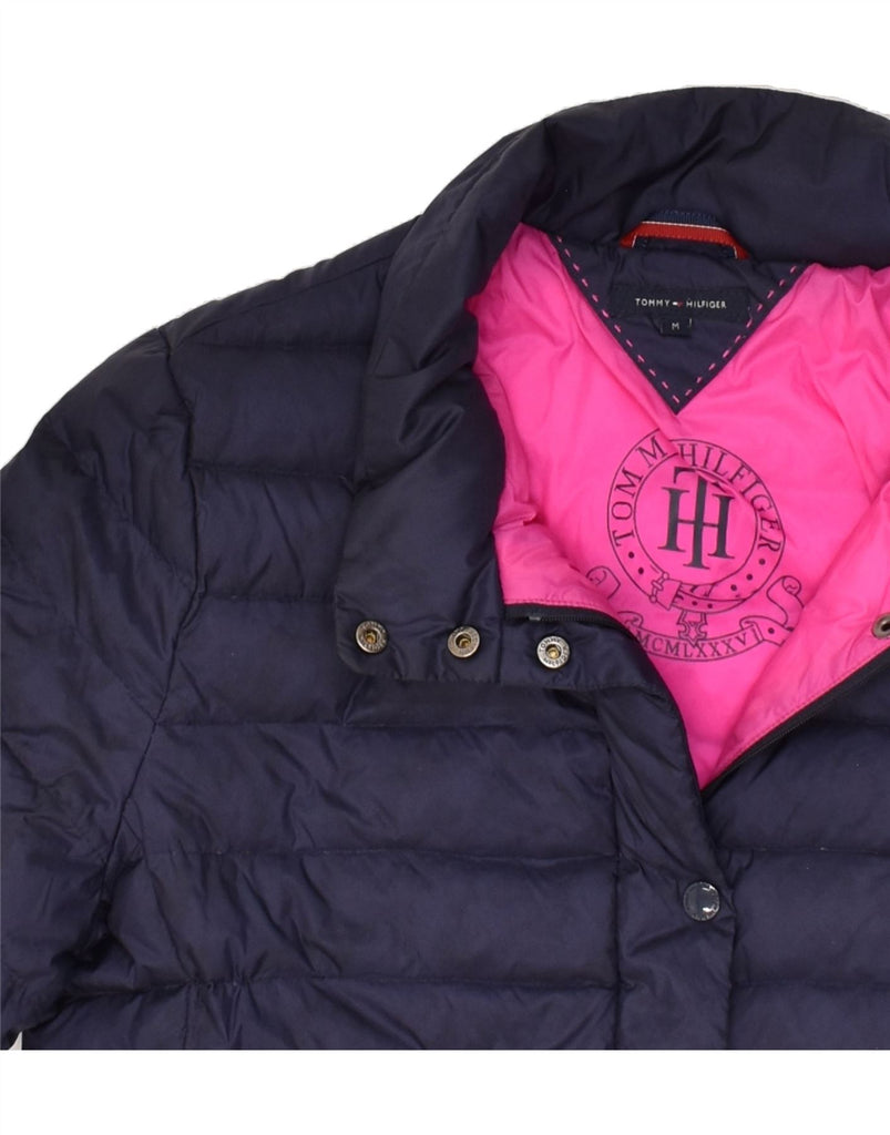 TOMMY HILFIGER Womens Padded Jacket UK 12 Medium Navy Blue Nylon | Vintage Tommy Hilfiger | Thrift | Second-Hand Tommy Hilfiger | Used Clothing | Messina Hembry 