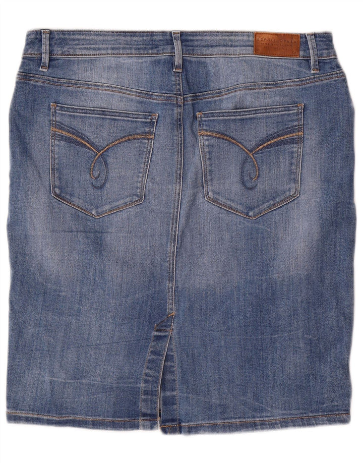 Esprit Womens Denim Skirt W34 Large Blue Cotton