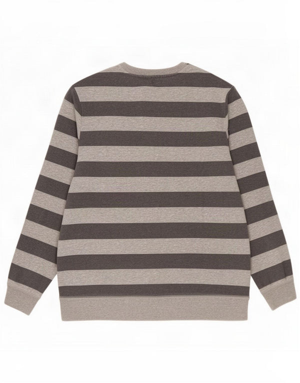 Nike Boys Graphic Sweatshirt Jumper 12-13 Years Large Grey Striped Cotton