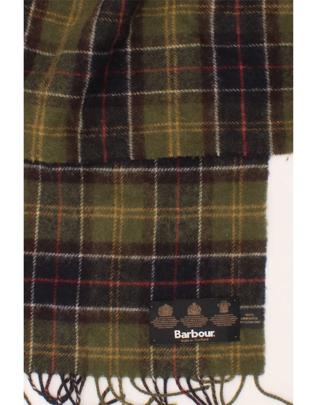 Barbour Mens Rectangle Scarf One Size Green Plaid