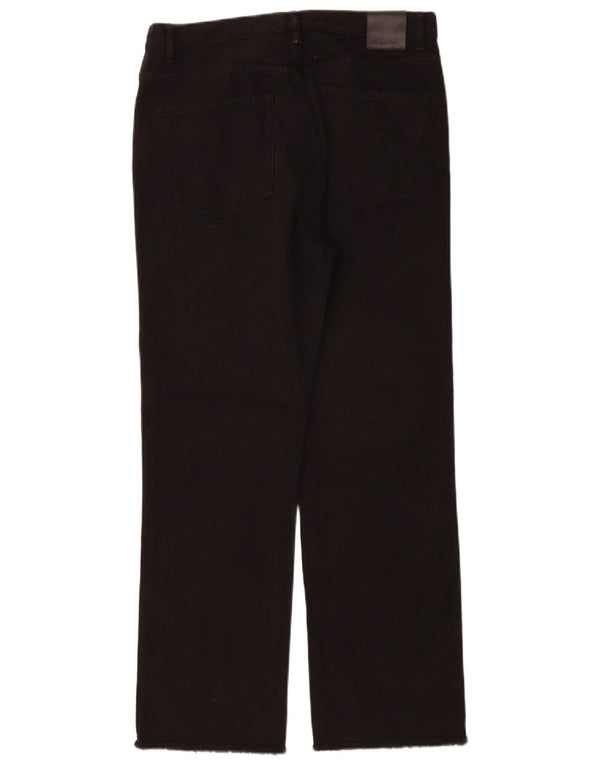 Massimo Dutti Womens High Rise Straight Jeans EU 40 Medium W30 L29 Black