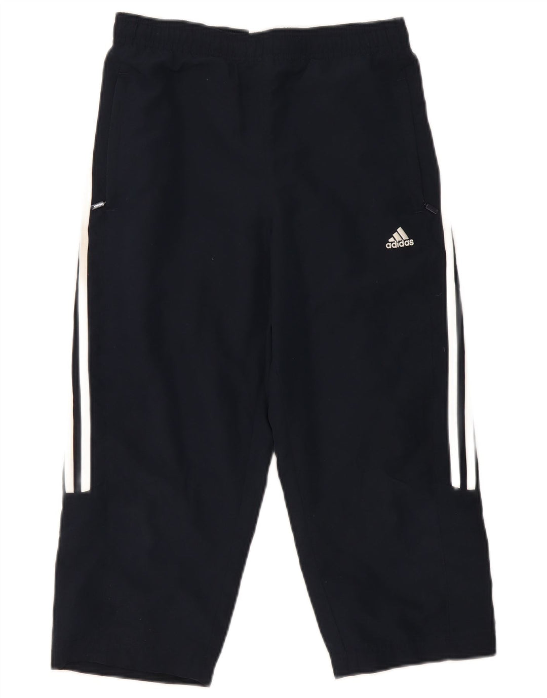 Adidas Womens Capri Tracksuit Trousers UK 10 Small Navy Blue Polyester