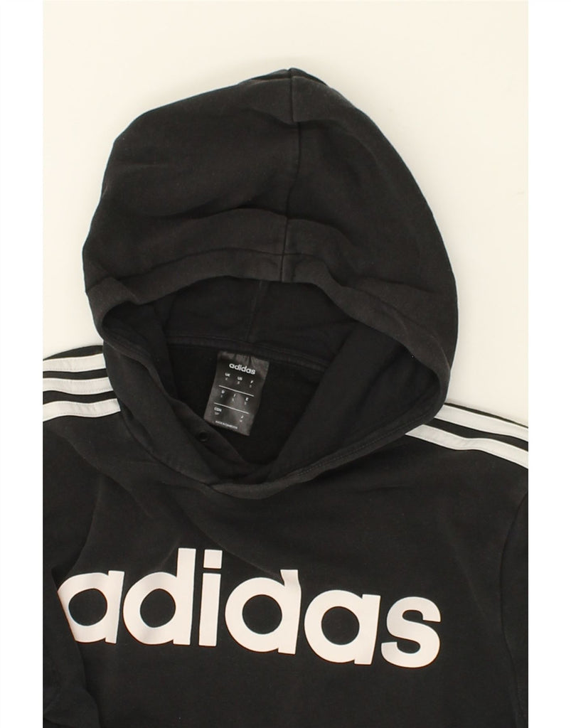 ADIDAS Mens Graphic Hoodie Jumper Small Black Cotton | Vintage Adidas | Thrift | Second-Hand Adidas | Used Clothing | Messina Hembry 