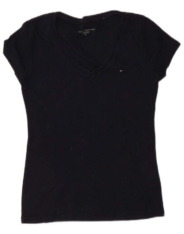 Tommy Hilfiger Womens T-Shirt Top UK 12 Medium Navy Blue Cotton