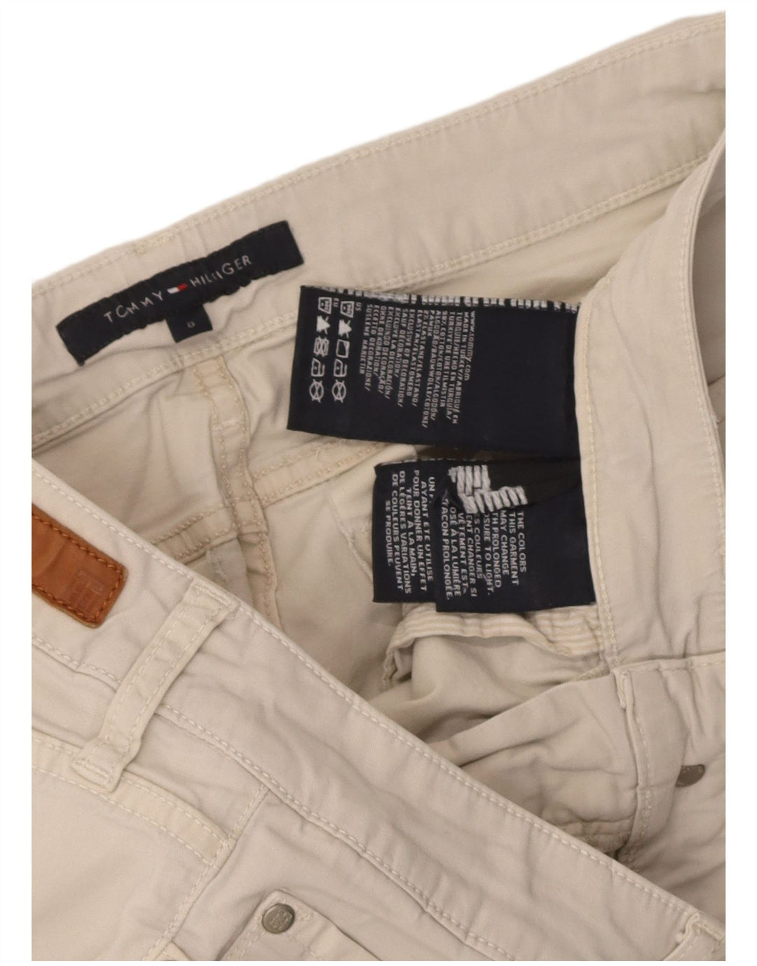 Tommy Hilfiger Womens Cropped Trousers US 8 Medium W30 L25 White Cotton