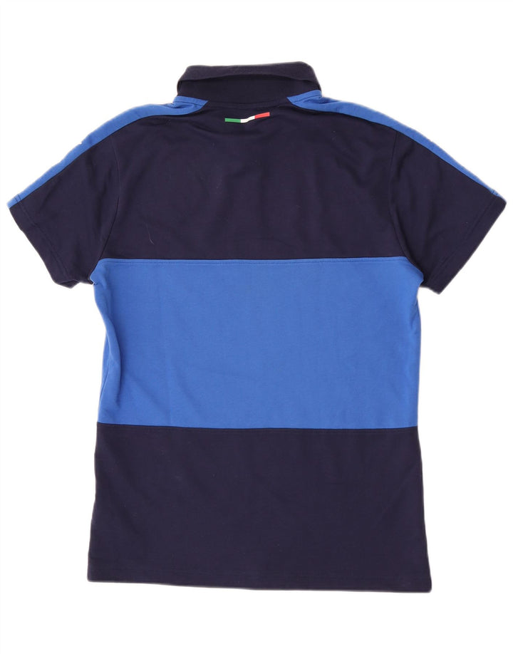 Puma Mens Italia Graphic Polo Shirt Medium Navy Blue Cotton